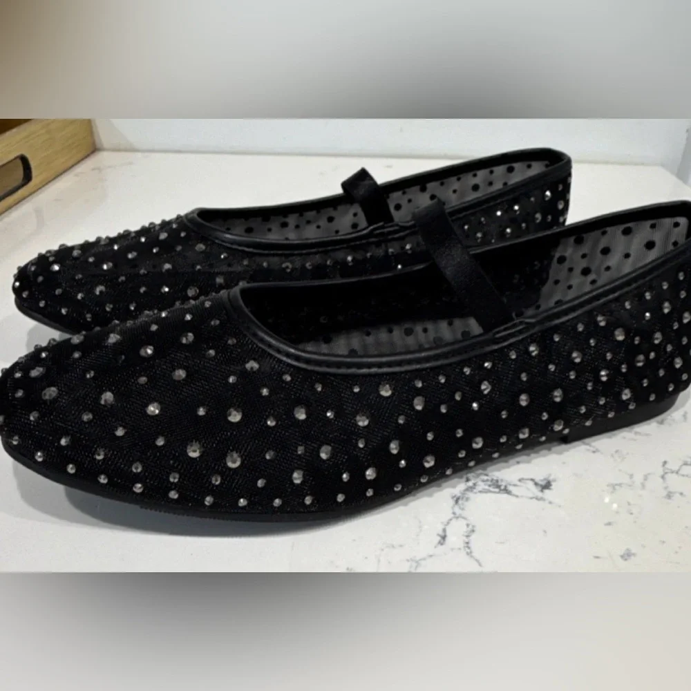 Madden‎ Women's MESH Black Studded Slip-On Flats US 4 EU 36